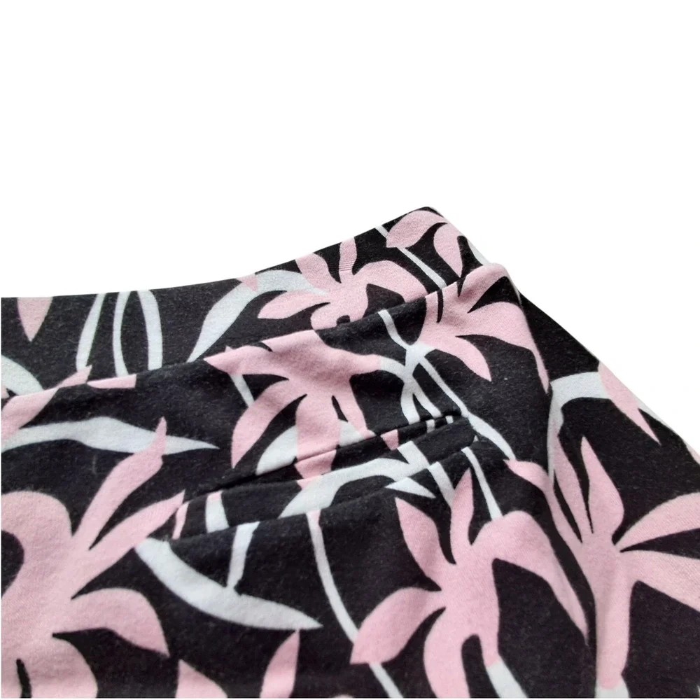 Jones New York Signature Womens Floral Palm Skort Black Pink Size L Active Skirt